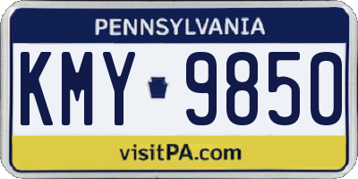 PA license plate KMY9850