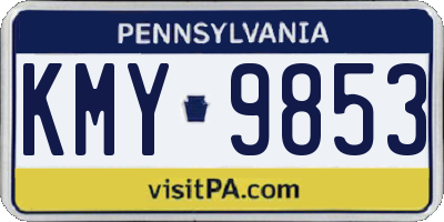 PA license plate KMY9853