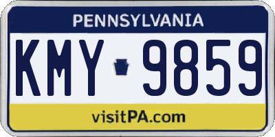 PA license plate KMY9859