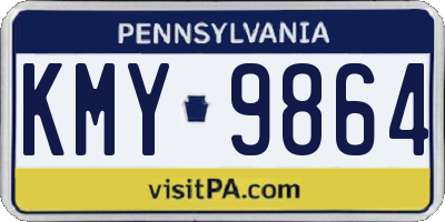 PA license plate KMY9864