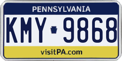 PA license plate KMY9868
