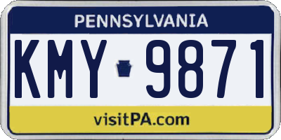 PA license plate KMY9871