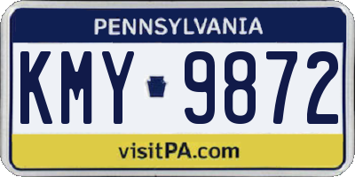 PA license plate KMY9872