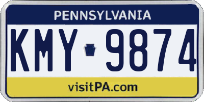 PA license plate KMY9874