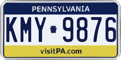 PA license plate KMY9876