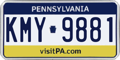 PA license plate KMY9881