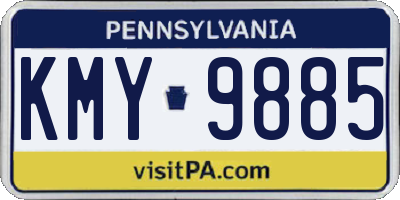 PA license plate KMY9885