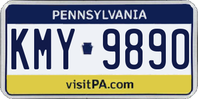 PA license plate KMY9890