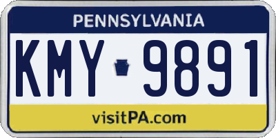 PA license plate KMY9891