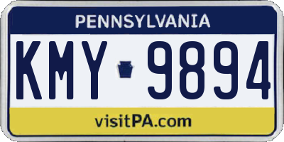 PA license plate KMY9894