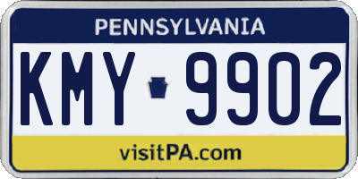 PA license plate KMY9902
