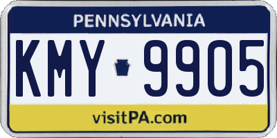 PA license plate KMY9905
