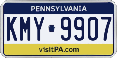 PA license plate KMY9907