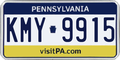 PA license plate KMY9915