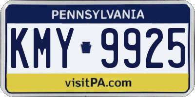 PA license plate KMY9925