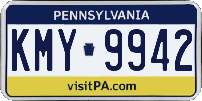 PA license plate KMY9942