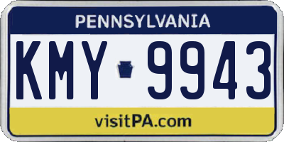 PA license plate KMY9943