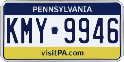 PA license plate KMY9946