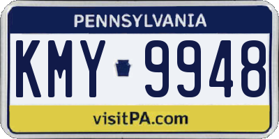 PA license plate KMY9948