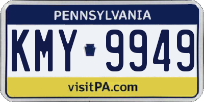 PA license plate KMY9949
