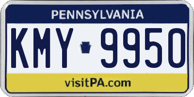 PA license plate KMY9950