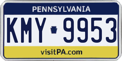PA license plate KMY9953