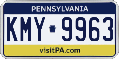 PA license plate KMY9963