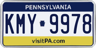 PA license plate KMY9978