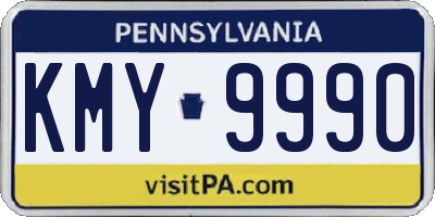PA license plate KMY9990