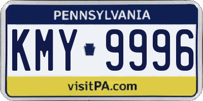 PA license plate KMY9996