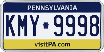 PA license plate KMY9998