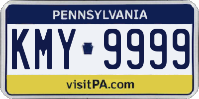 PA license plate KMY9999