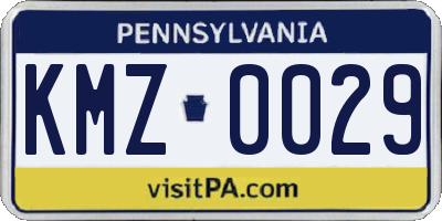 PA license plate KMZ0029
