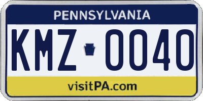 PA license plate KMZ0040
