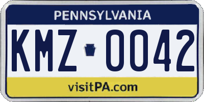 PA license plate KMZ0042