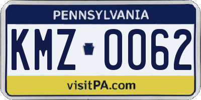 PA license plate KMZ0062