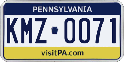 PA license plate KMZ0071
