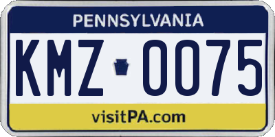PA license plate KMZ0075