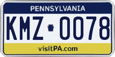 PA license plate KMZ0078