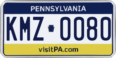 PA license plate KMZ0080