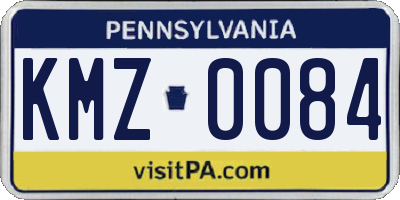 PA license plate KMZ0084