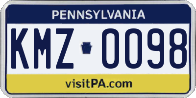 PA license plate KMZ0098