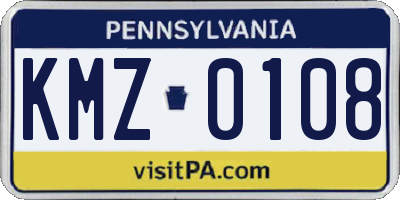PA license plate KMZ0108