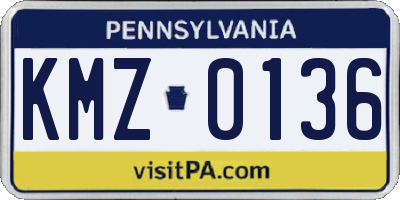 PA license plate KMZ0136