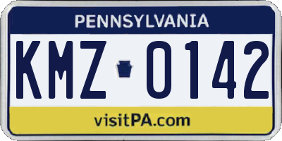 PA license plate KMZ0142