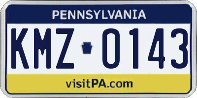 PA license plate KMZ0143