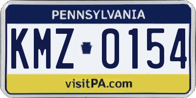 PA license plate KMZ0154