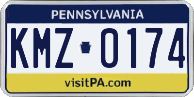 PA license plate KMZ0174