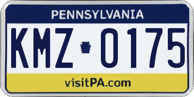 PA license plate KMZ0175