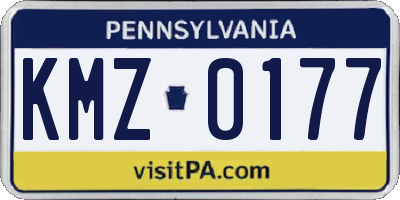 PA license plate KMZ0177